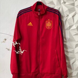 Adidas Spain National Team RFEF Tracksuit Set Red Jacket Navy Pants Soccer